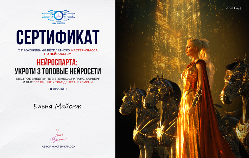 Сертификат по внедрению AI